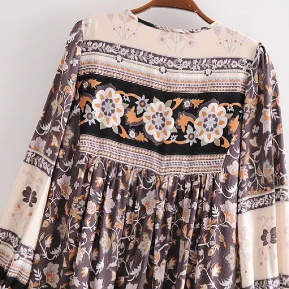 Vintage Boho Flowing Bohemian Long Shift Maxi - Picture 7 of 13